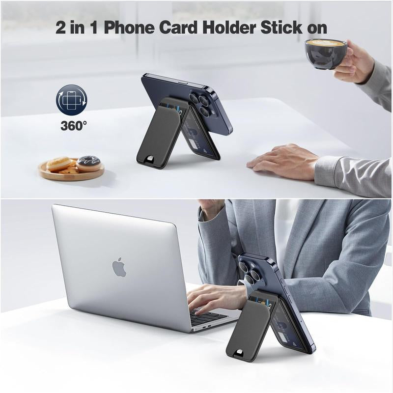 Mag-Safe Wallet Magnetic Wallet for Iphone Lightweight Magnetic Phone Wallet Stand Adjustable Leather Magnetic Card Holder for Iphone 16/15/14/13/12 Series, Not for Iphone 13/12 Mini