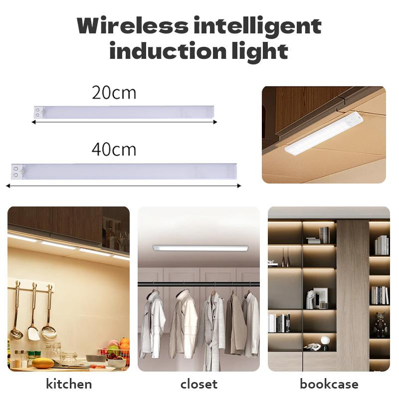 2-Pack LED Motion Sensor Under-Cabinet Lights | Wireless USB Rechargeable Kitchen Night Lights + Wardrobe/Closet/Cabinet Lighting Solution