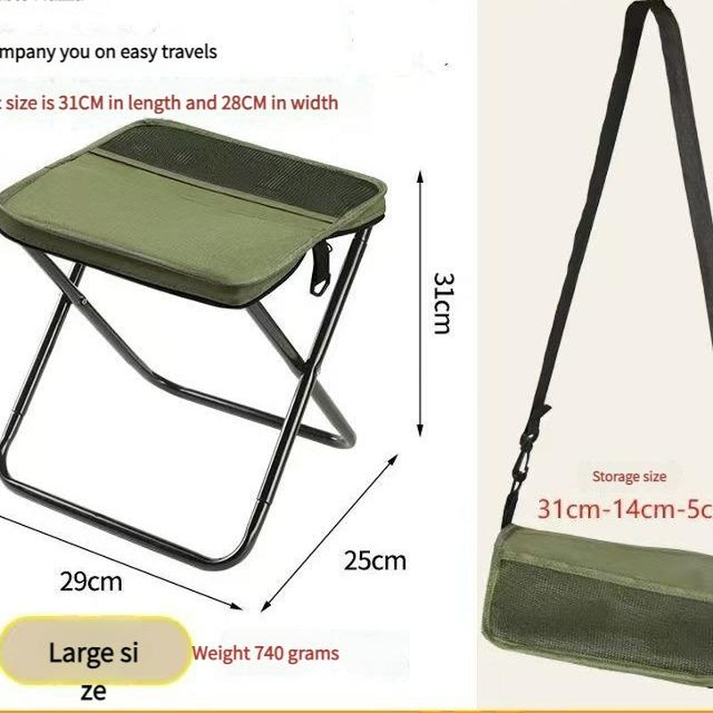 Mountaineering and Hiking Portable Stool, 1.5 Lbs Ultra Light, Foldable Stool with Carry Bag, Aluminum Alloy Bracket, Hold up to 500 LBS, Outdoor Chair with Pocket, Travel, BBQ, Fishing, Beach, Picnic, Camping, Queuing
