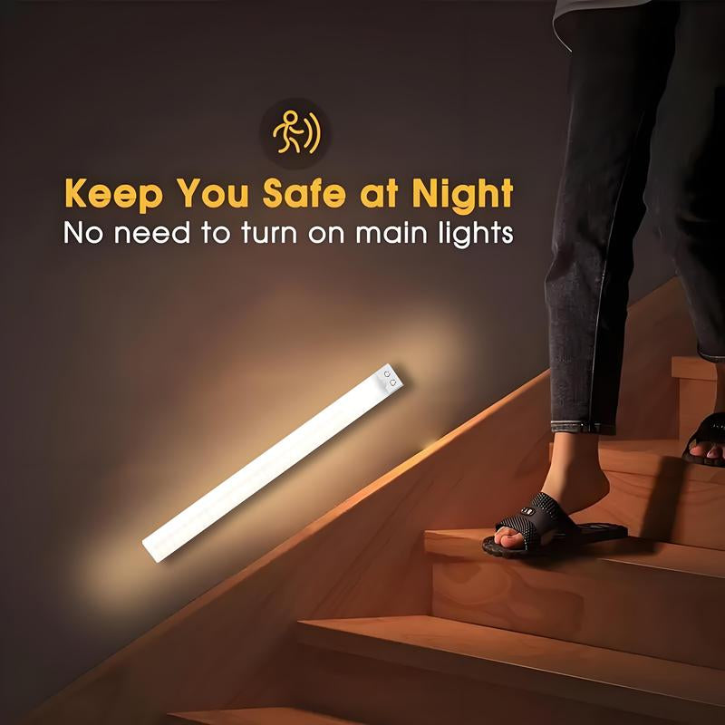 2-Pack LED Motion Sensor Under-Cabinet Lights | Wireless USB Rechargeable Kitchen Night Lights + Wardrobe/Closet/Cabinet Lighting Solution