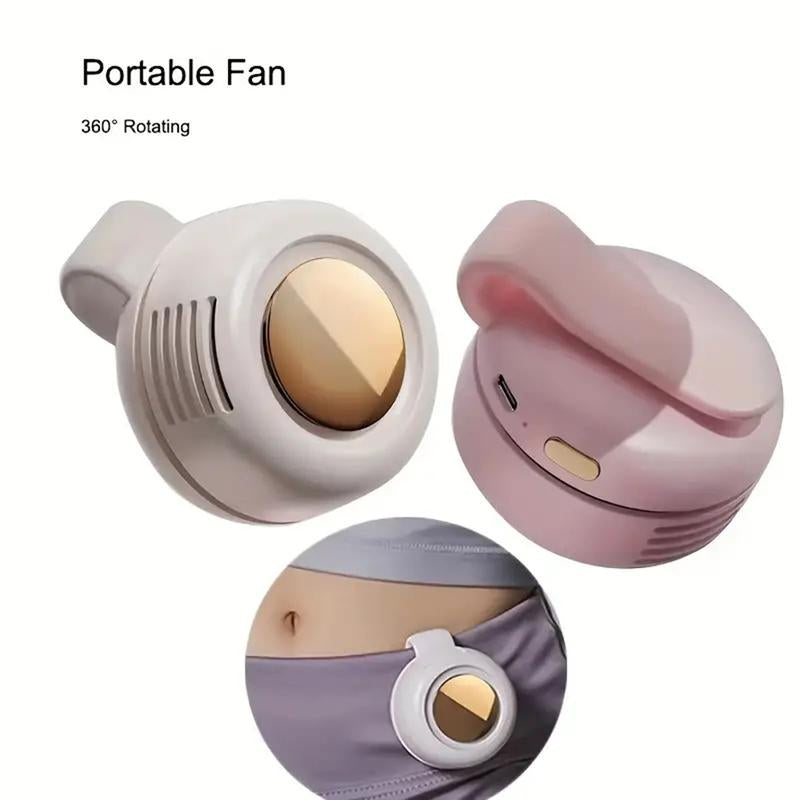 Sulvgo Portable Silent Mini Bladeless Electric Fan, Adjustable 3-Speed Suspended Collar & Waist Fans, Rechargeable Rotating Body Fan, Suitable for Outdoor & Travel & Office, Travel Accessories, Mother'S Day Gift