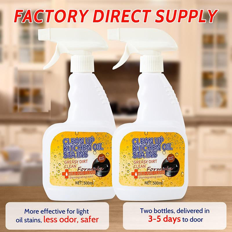 Multi-Purpose Kitchen Heavy Oil Cleaner Spray, Powerful Kitchen Oil Cleaning Agent for Ovens, Stoves, Range Hoods, Glass Surfaces, Effectively Removes Grease & Grime, Ideal for Household Cleaning, Grease Cleaner, Stain Remover Spray, Heavy Grease Remover