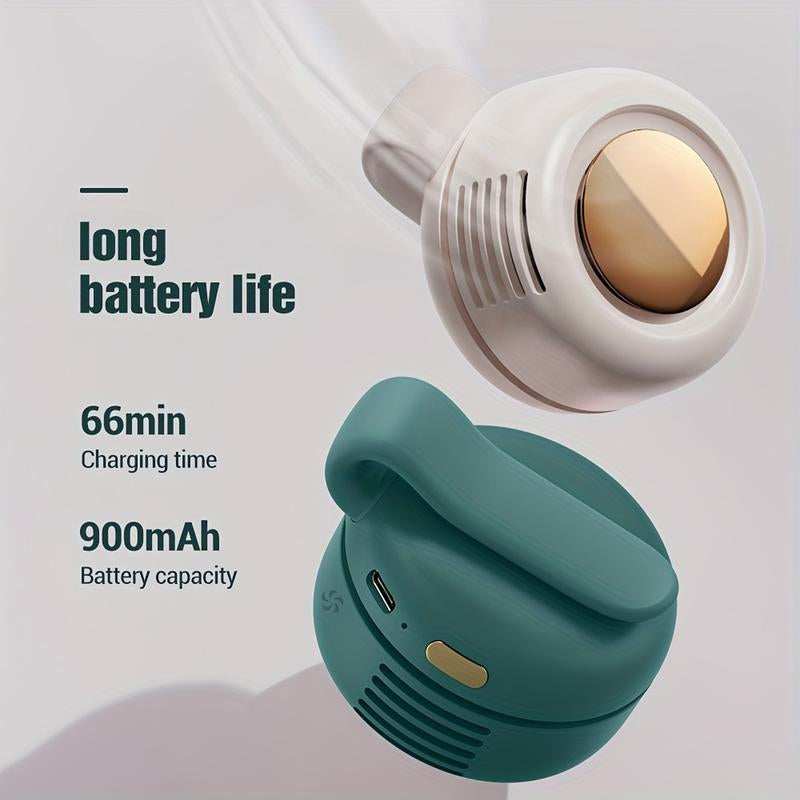 Sulvgo Portable Silent Mini Bladeless Electric Fan, Adjustable 3-Speed Suspended Collar & Waist Fans, Rechargeable Rotating Body Fan, Suitable for Outdoor & Travel & Office, Travel Accessories, Mother'S Day Gift