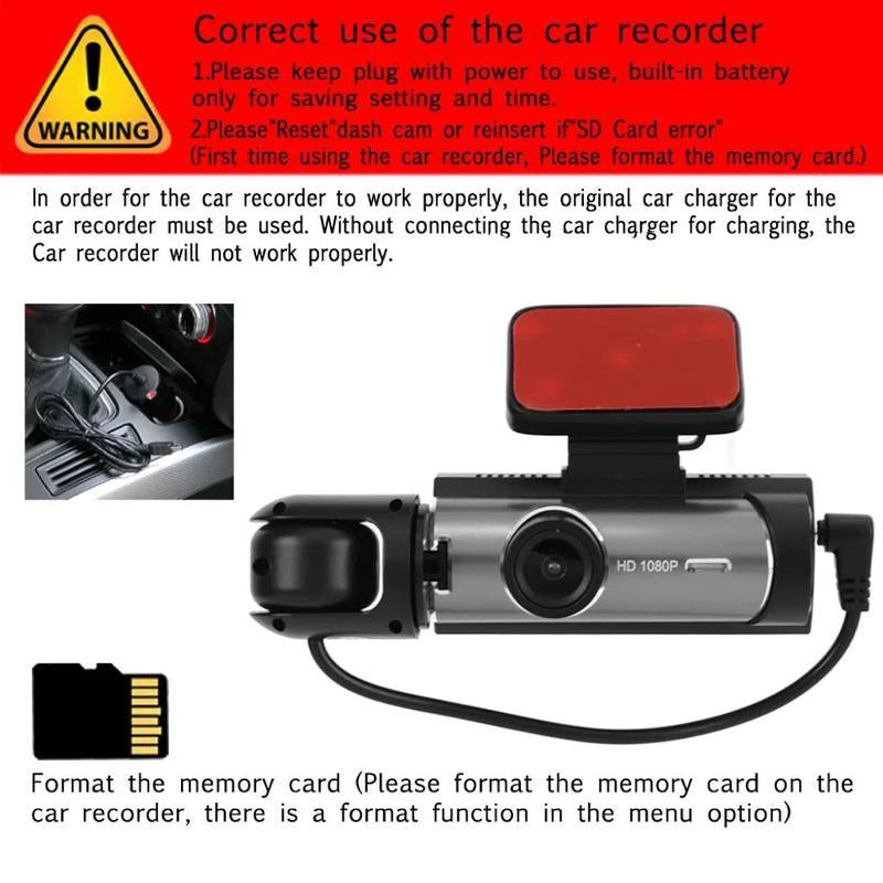 Front & Rear Dash Cam with 32GB SD Card, 3.16 Inch IPS Screen 1080P HD Camera with Dual Lens, 1 Count Dash Camera for Car, Wide Angle Car Driving Recorder with IR Night-Vision G Sensor, Fall Gift, Birthday Gifts Motion Detections