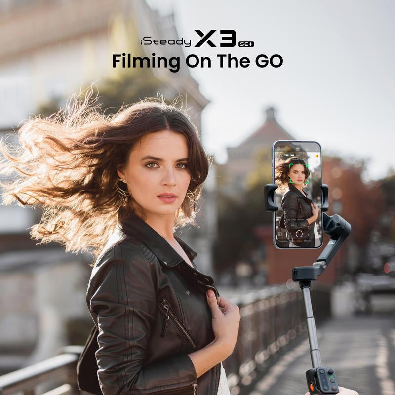 Hohem Isteady X3 SE plus Gimbal ,AI Facial Tracking,Smartphone Gimbal with Detachable Remote Control, Portable Foldable 3-Axis Phone Gimbal for Android & Iphone ,Built-In Extendable Rod,Vlog Stabilizer,Cellphone&Selfie Accessories