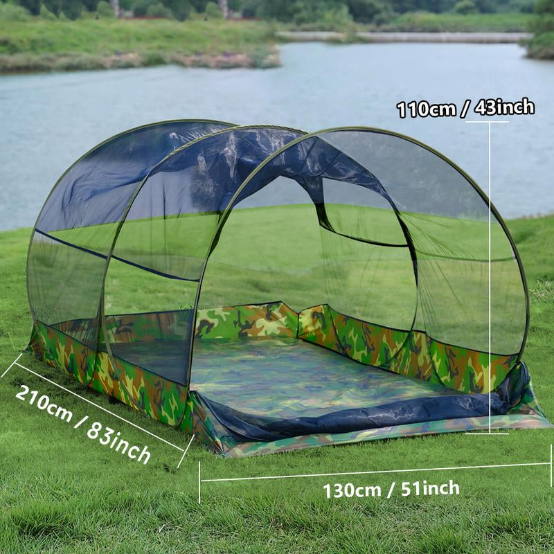Mosquito Tent - Portable Folding Camouflage Mosquito Netting Bed Tent, Lightweight Design for Camping Stealthy Backyard Camping Essentials