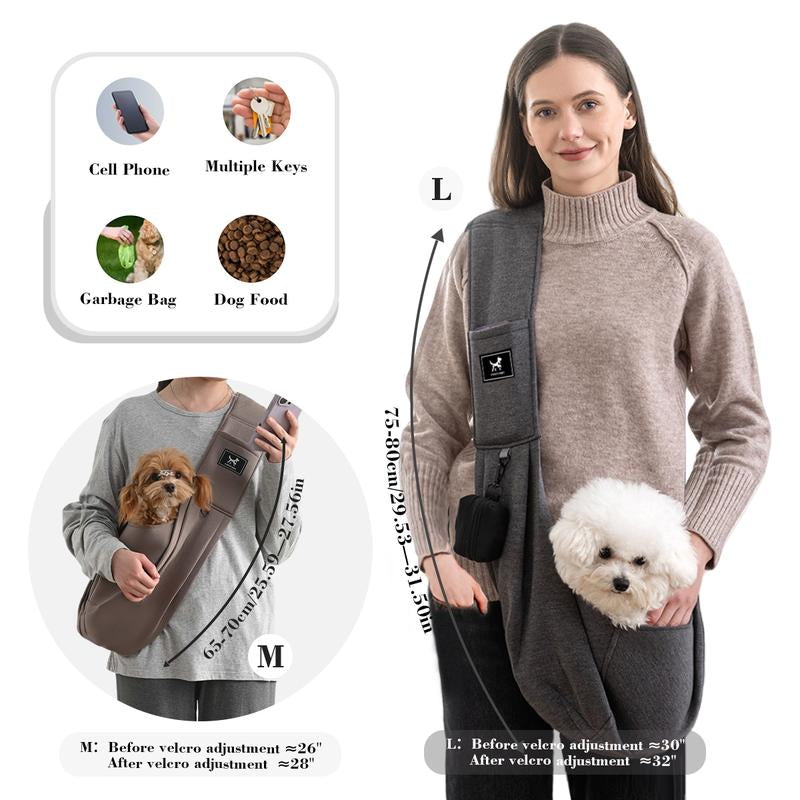 Upgraded Dog Sling for Small and Medium Pets up to 25 Lbs with Comfortable Adjustable Padded Shoulder Breathable Carrier Pet Portable Travel Bag Pet Gift