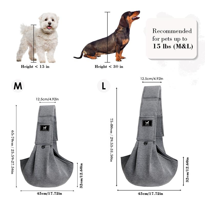 Upgraded Dog Sling for Small and Medium Pets up to 25 Lbs with Comfortable Adjustable Padded Shoulder Breathable Carrier Pet Portable Travel Bag Pet Gift