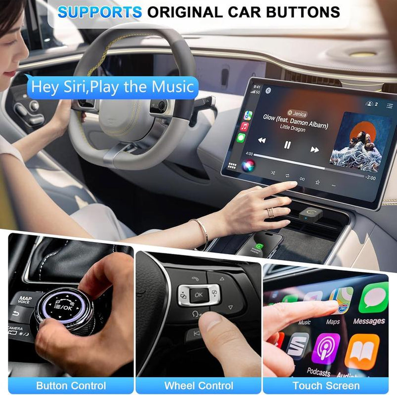 【Yurnlv】 Wireless Apple Carplay Adapter for Factory Wired Cars from 2016 Onwards - 2-In-1 Wireless Carplay & Android Auto Adapter Easier Connectivity Compatibility Stable, Faster, Automotive