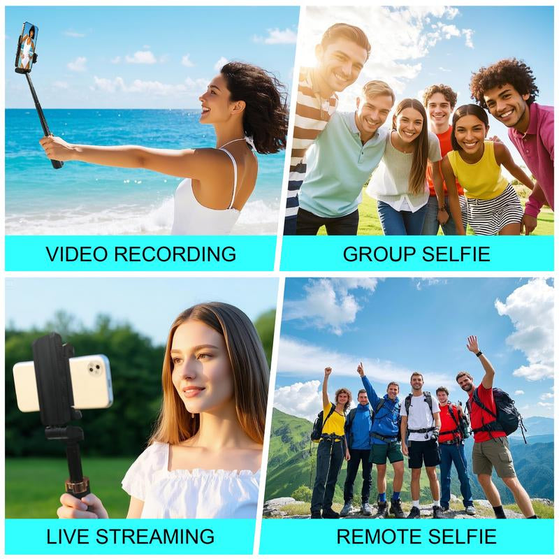 Selfie Stick Tripod, 360° Rotating, Retractable Mobile Phone Handle Tripod (With Detachable Remote Control), 3-In-1 Mini Mobile Phone Handle, Vlog Live Photography Tool, Selfie Accessories, Family Gifts Cellphone
