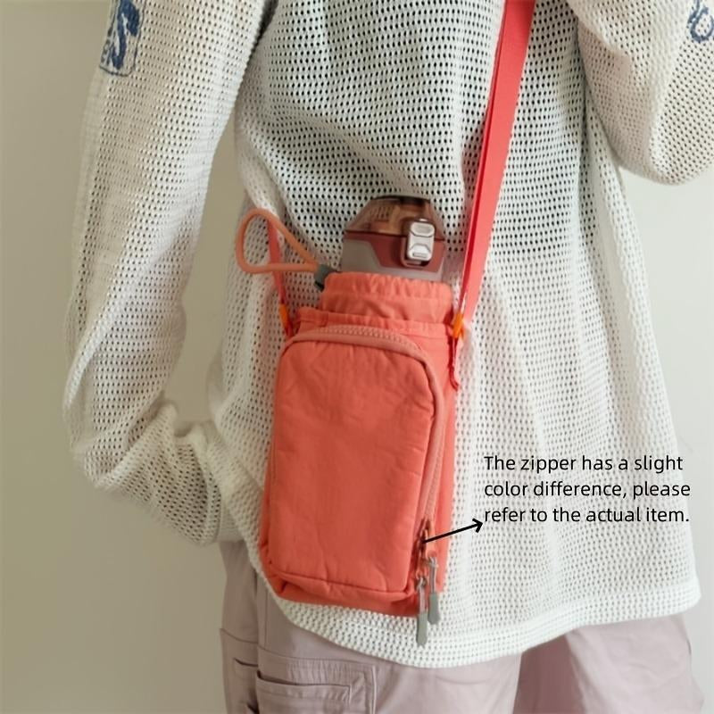 Outdoor Sports Zip up Water Bottle Bag, Modern Crossbody Water Bottle Holder, Sports Duffel Bag for Outdoor Travel, Mountaineering, Exploration