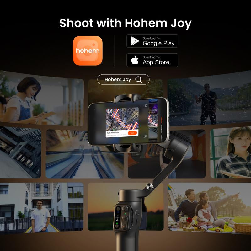Hohem Isteady X3 SE plus Gimbal ,AI Facial Tracking,Smartphone Gimbal with Detachable Remote Control, Portable Foldable 3-Axis Phone Gimbal for Android & Iphone ,Built-In Extendable Rod,Vlog Stabilizer,Cellphone&Selfie Accessories