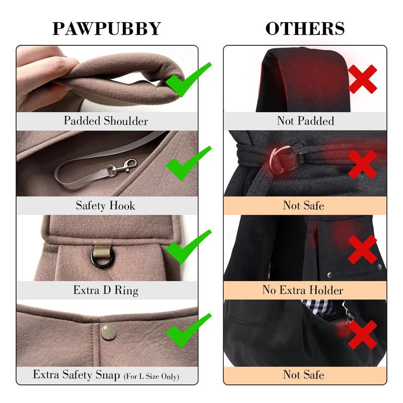 Upgraded Dog Sling for Small and Medium Pets up to 25 Lbs with Comfortable Adjustable Padded Shoulder Breathable Carrier Pet Portable Travel Bag Pet Gift