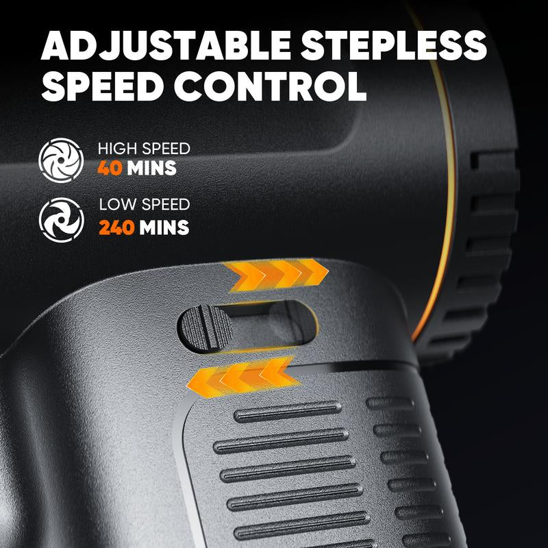 √Electric Air Duster, 130000RPM High-Speed Compressed Air Blower Gun, Adjustable Gears, 8000Mah Rechargeable Cordless, Mini Turbo Jet Fan for Keyboard, PC, Car, Home & Outdoor Cleaning Powerful Portable