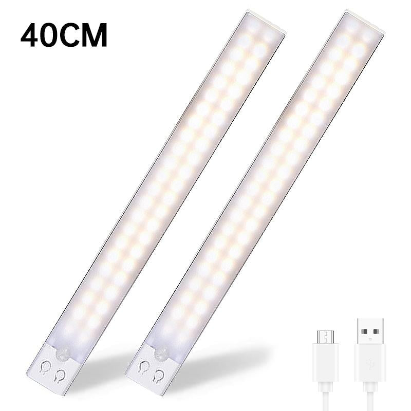 2-Pack LED Motion Sensor Under-Cabinet Lights | Wireless USB Rechargeable Kitchen Night Lights + Wardrobe/Closet/Cabinet Lighting Solution