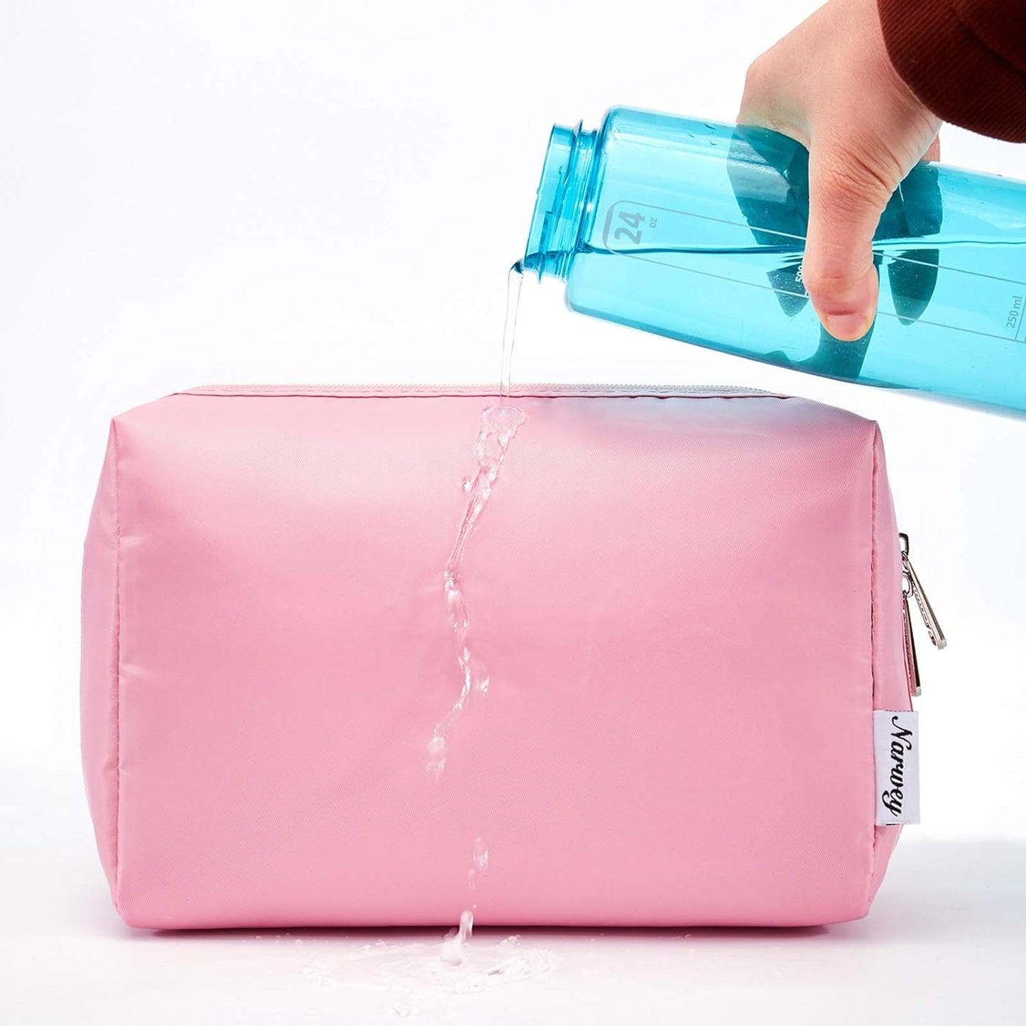 Cute Makeup Bag Travel Cosmetic Bag Organizer Toiletry Bag Make up Bags with Compartments for Women Girls (Large, Pink)