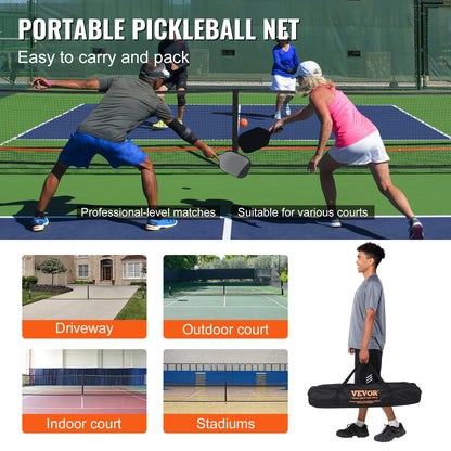 Succebuy Portable Pickleball Net System 22FT Full Court Official Regulation Size Pickle Ball Nets Outdoor with Court Line
