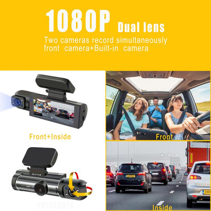 Front & Rear Dash Cam with 32GB SD Card, 3.16 Inch IPS Screen 1080P HD Camera with Dual Lens, 1 Count Dash Camera for Car, Wide Angle Car Driving Recorder with IR Night-Vision G Sensor, Fall Gift, Birthday Gifts Motion Detections