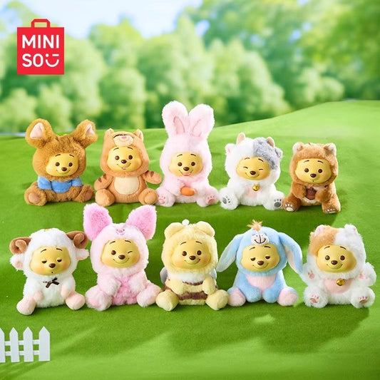 Disney Winnie the Pooh Collection Naughty Team Vinyl Plush Pendant Box - Super Cute Plush Pendants and Surrounding Doll Figurines Are Suitable as Gifts for Girls