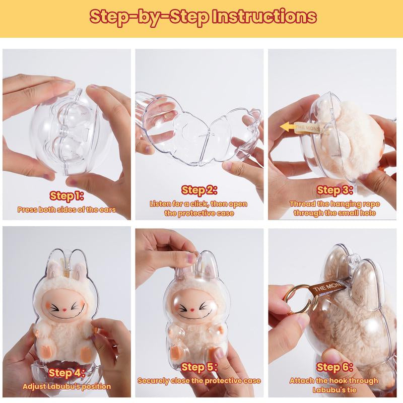 Protective Case for Labubu Have a Seat Series - Crystal Clear Display Box for the Monsters Figures - Dustproof & Scratch-Resistant Showcase (Doll Not Included)