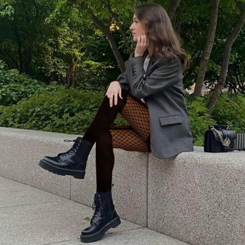 Mock Thigh High Stockings for Women Sexy Fishnet Tights Suspender Pantyhose 2 Pairs Leg Matching Tights