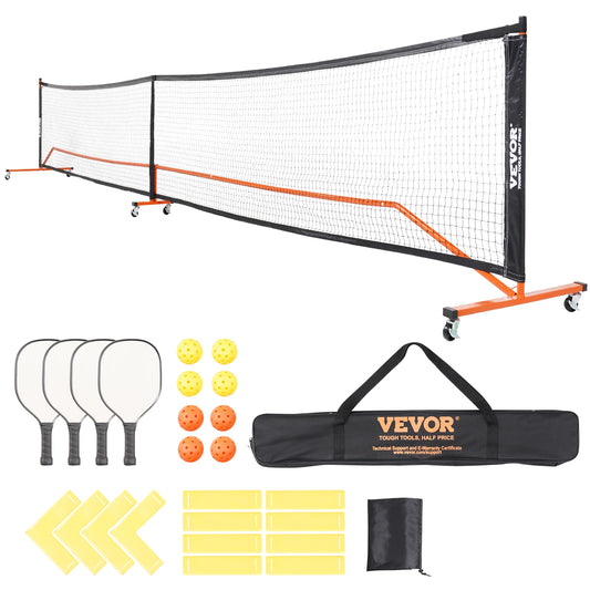 Succebuy Portable Pickleball Net System 22FT Full Court Official Regulation Size Pickle Ball Nets Outdoor with Court Line