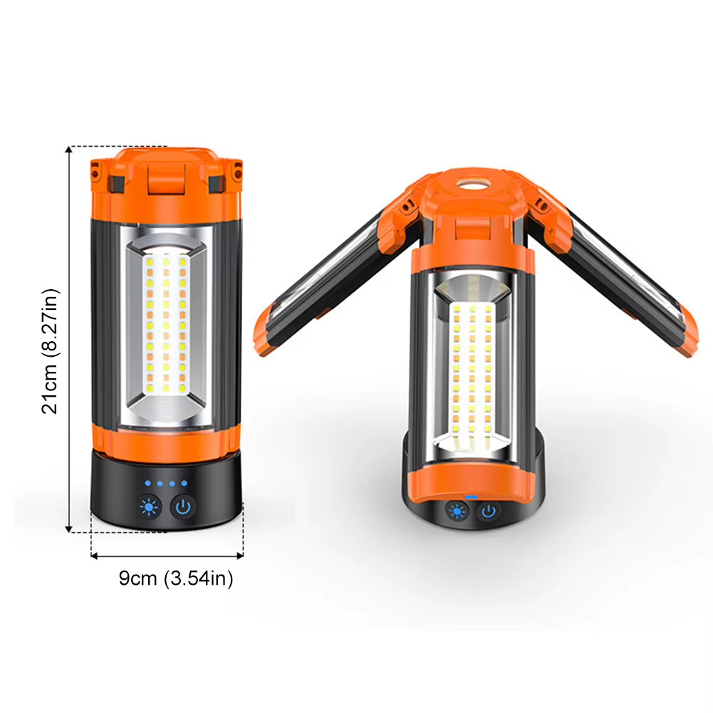 Folding Camping Light LED Work Light Multifunctional Rechargeable Camping Lantern Portable Camping Light for Adventure Fishing