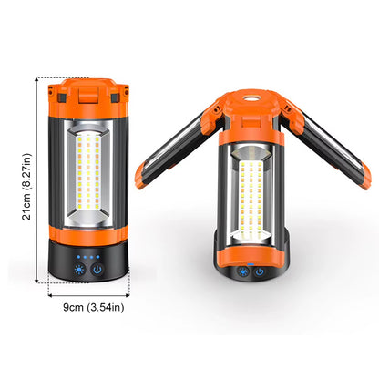 Folding Camping Light LED Work Light Multifunctional Rechargeable Camping Lantern Portable Camping Light for Adventure Fishing