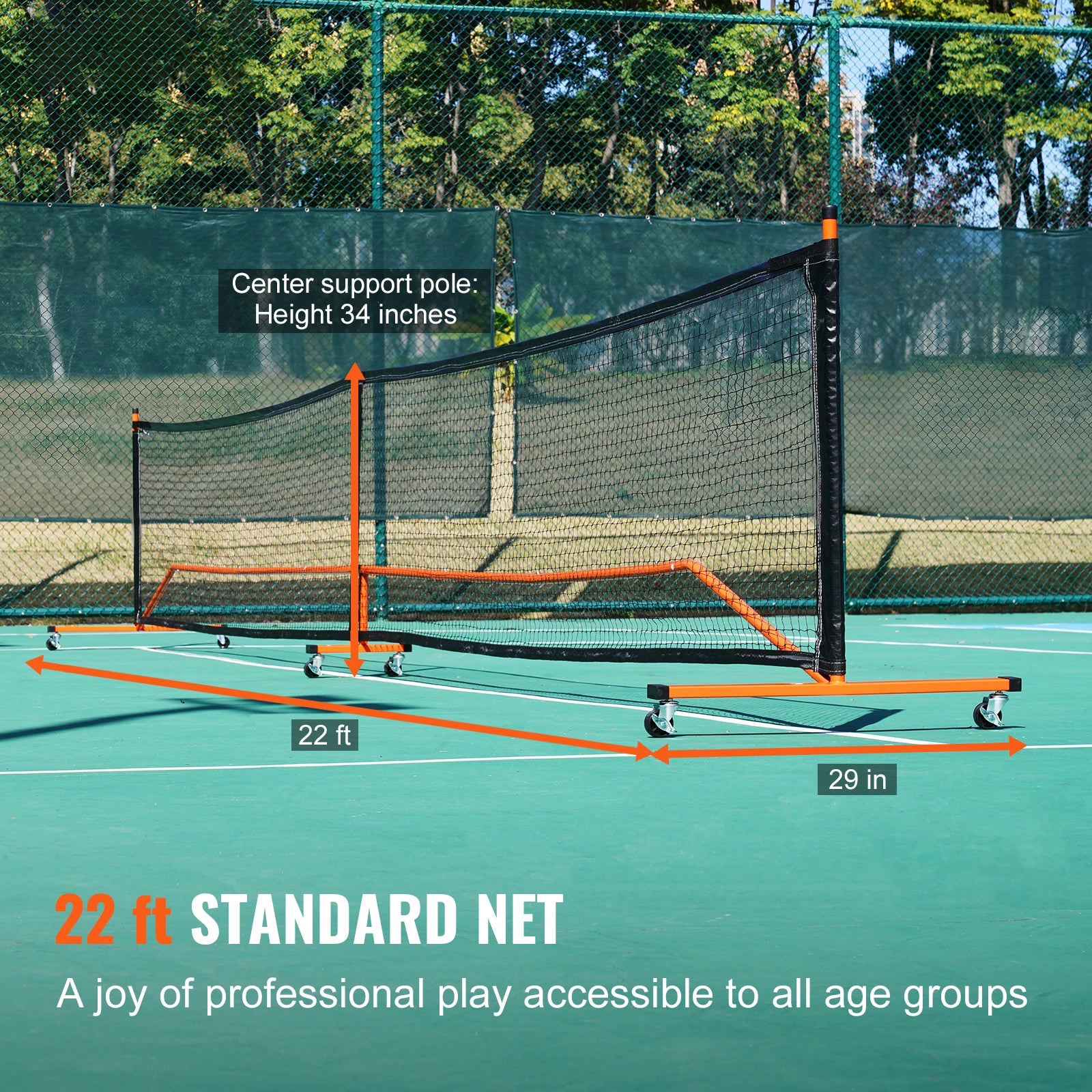 Succebuy Portable Pickleball Net System 22FT Full Court Official Regulation Size Pickle Ball Nets Outdoor with Court Line