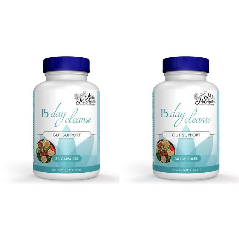 15 Day Cleanse - Gut and Colon Support | Caffeine Free | Advanced Formula with Senna, Cascara Sagrada, & Psyllium Husk | Non-Gmo | 30 Capsules