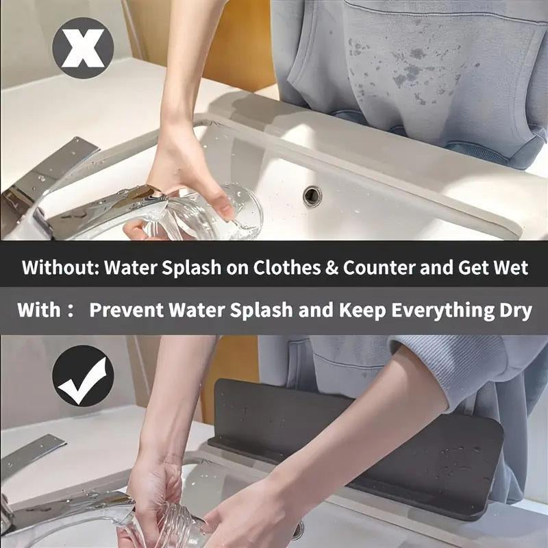 Silicone Sink Splash Guard – Non-Slip Water Barrier with Suction Cups for Kitchen Sinks, Dishwashing & Countertops – Prevents Water Splashes, Ideal for Home Cooks & Cleaners
