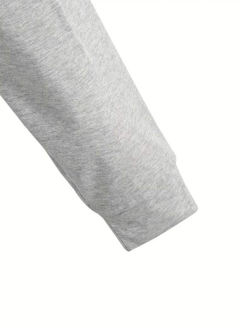 Women'S Solid Color Asymmetrical Hem Crop Hoodie, Casual Drawstring Drop Shoulder Long Sleeve Cropped Hooded Sweatshirt for Fall, Women'S Clothing for Daily Wear, Hoodies for Women, Going Out Tops, Womenswear, Hoodies Girls