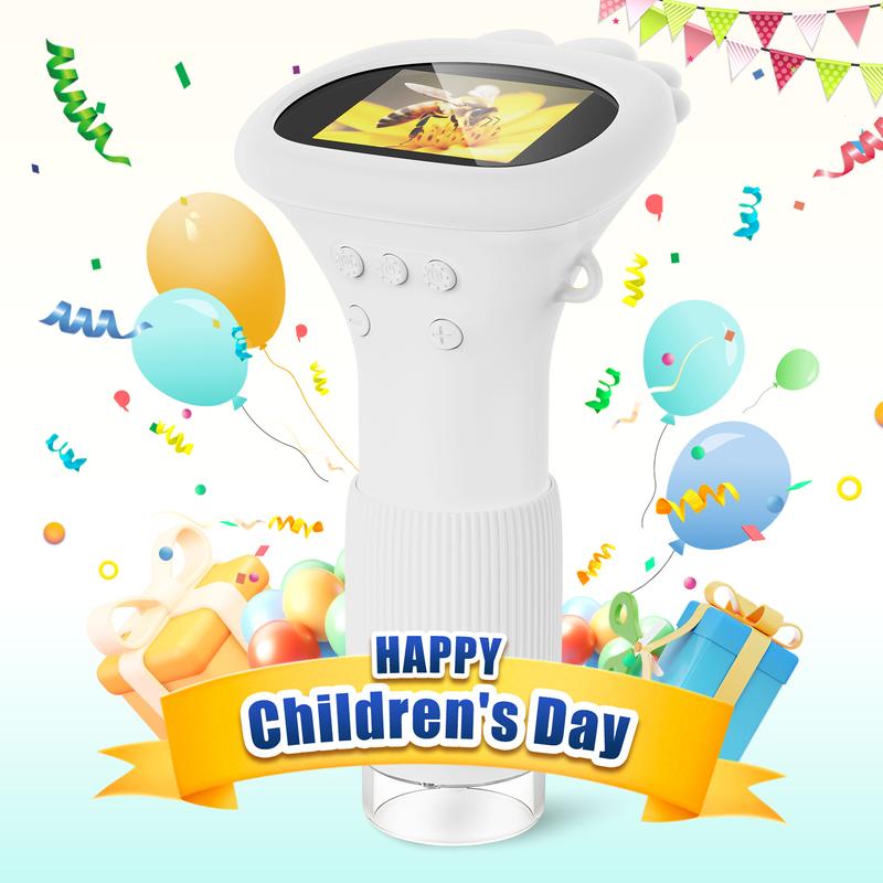 Kids Microscope, 1000X Handheld Digital Microscope with 2'' Inch Screen, Portable USB Rechargeable Microscope Compatible with PC, Science Education Fun Birthday Gift for Kids Students