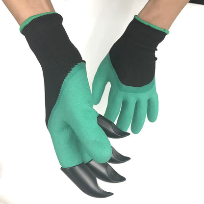 ABS Plastic Garden Rubber Gloves, Gardening Digging Planting, Durable, Waterproof Work Glove, 4 or 8 Hand Claw