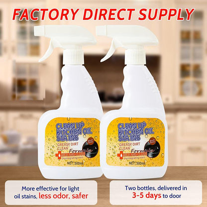 Multi-Purpose Kitchen Heavy Oil Cleaner Spray, Powerful Kitchen Oil Cleaning Agent for Ovens, Stoves, Range Hoods, Glass Surfaces, Effectively Removes Grease & Grime, Ideal for Household Cleaning, Grease Cleaner, Stain Remover Spray, Heavy Grease Remover