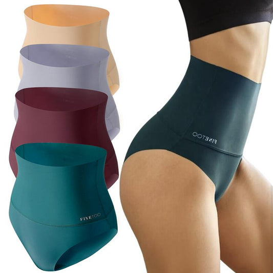 FINETOO Unite Store 4PCS Womenunderwear Spandex Bikini Seamless Panties High Waisted Nylon Brief Basic Lingerie S-3XL Fit Athletic Womenswear