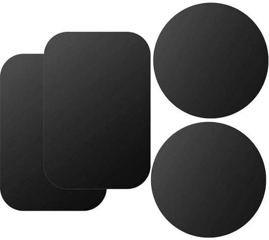 Metal Plate for Magnetic Car Mount 4 Pack (Attention: Metal Plates Do Not Have Magnets) Disc with 3M Adhesive Compatible with Phone Magnets/Cell Phone Automobile Magnet Cradles, No Logo or Hole