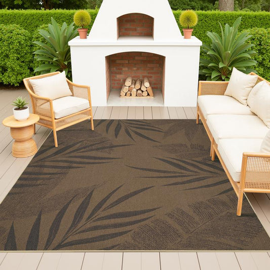 Montvoo Outdoor Rug, Jute Washable Area Rug, Modern Woven Design, UV & Fade Resistant Portable Outdoor Carpet for Rvs, Non-Slip & Easy Care Outdoor Rug for Entryway Outdooruse, Light Outdoor Mat for Beach Backyard Garden under Awning