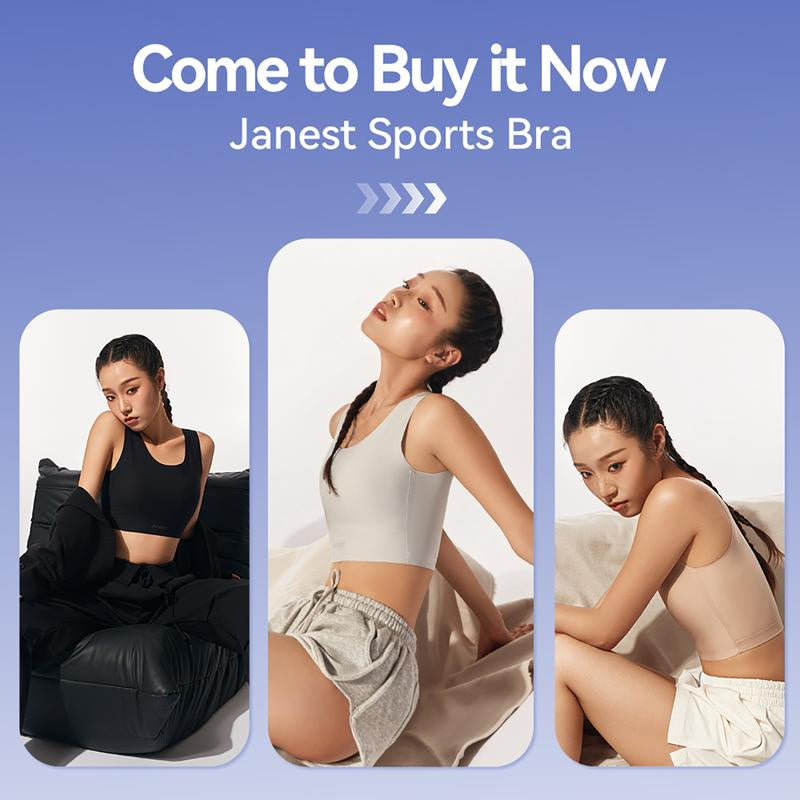 [JANEST Seamless Padded Bra] Super Flat Minimizer Bra Sports Bra Breathable Comfortable Daily Sportswear Top for Yoga Women'S Wireless Bralette