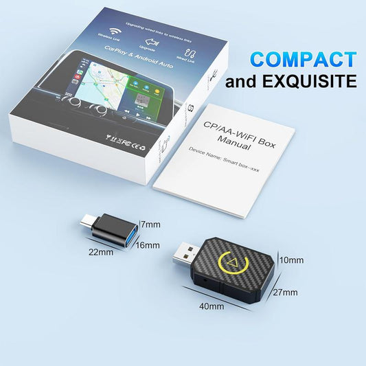 【Yurnlv】 Wireless Apple Carplay Adapter for Factory Wired Cars from 2016 Onwards - 2-In-1 Wireless Carplay & Android Auto Adapter Easier Connectivity Compatibility Stable, Faster, Automotive