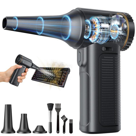 √Electric Air Duster, 130000RPM High-Speed Compressed Air Blower Gun, Adjustable Gears, 8000Mah Rechargeable Cordless, Mini Turbo Jet Fan for Keyboard, PC, Car, Home & Outdoor Cleaning Powerful Portable