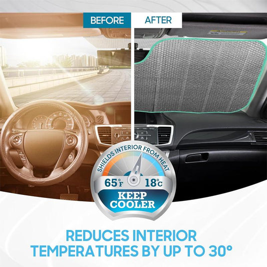 Pastel Flowers Sunshade for Front Windshields - Accordion Auto Shade Universal Fit for Cars, 57X27 Inches