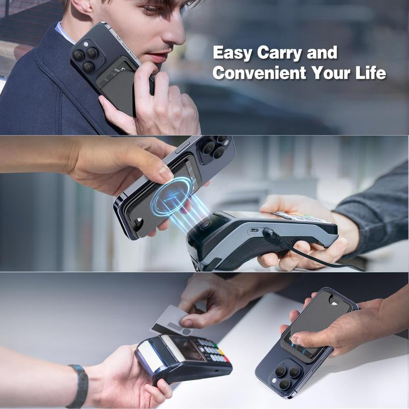 Mag-Safe Wallet Magnetic Wallet for Iphone Lightweight Magnetic Phone Wallet Stand Adjustable Leather Magnetic Card Holder for Iphone 16/15/14/13/12 Series, Not for Iphone 13/12 Mini