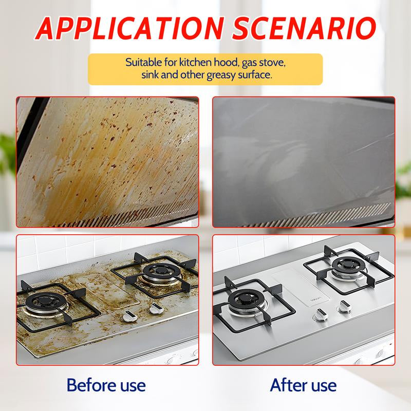 Multi-Purpose Kitchen Heavy Oil Cleaner Spray, Powerful Kitchen Oil Cleaning Agent for Ovens, Stoves, Range Hoods, Glass Surfaces, Effectively Removes Grease & Grime, Ideal for Household Cleaning, Grease Cleaner, Stain Remover Spray, Heavy Grease Remover