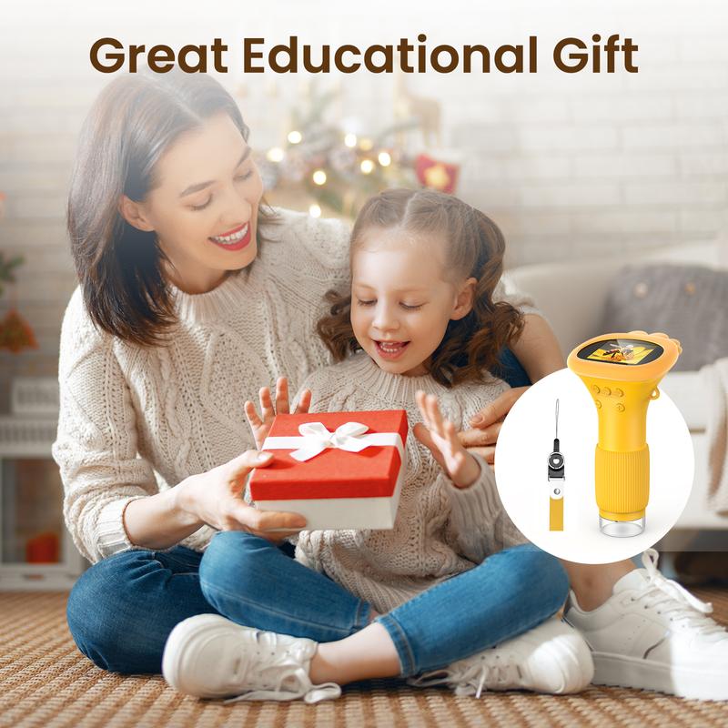 Kids Microscope, 1000X Handheld Digital Microscope with 2'' Inch Screen, Portable USB Rechargeable Microscope Compatible with PC, Science Education Fun Birthday Gift for Kids Students