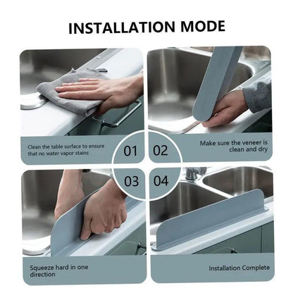 Silicone Sink Splash Guard – Non-Slip Water Barrier with Suction Cups for Kitchen Sinks, Dishwashing & Countertops – Prevents Water Splashes, Ideal for Home Cooks & Cleaners