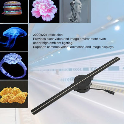 Eclat 3D Hologram LED Fan Projector, Wi-Fi App Control, HD Holographic Display for Christmas Halloween, Events Advertising, LED Visuals, High Definition