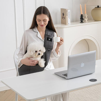 Upgraded Dog Sling for Small and Medium Pets up to 25 Lbs with Comfortable Adjustable Padded Shoulder Breathable Carrier Pet Portable Travel Bag Pet Gift