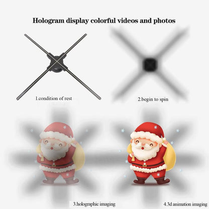 Eclat 3D Hologram LED Fan Projector, Wi-Fi App Control, HD Holographic Display for Christmas Halloween, Events Advertising, LED Visuals, High Definition