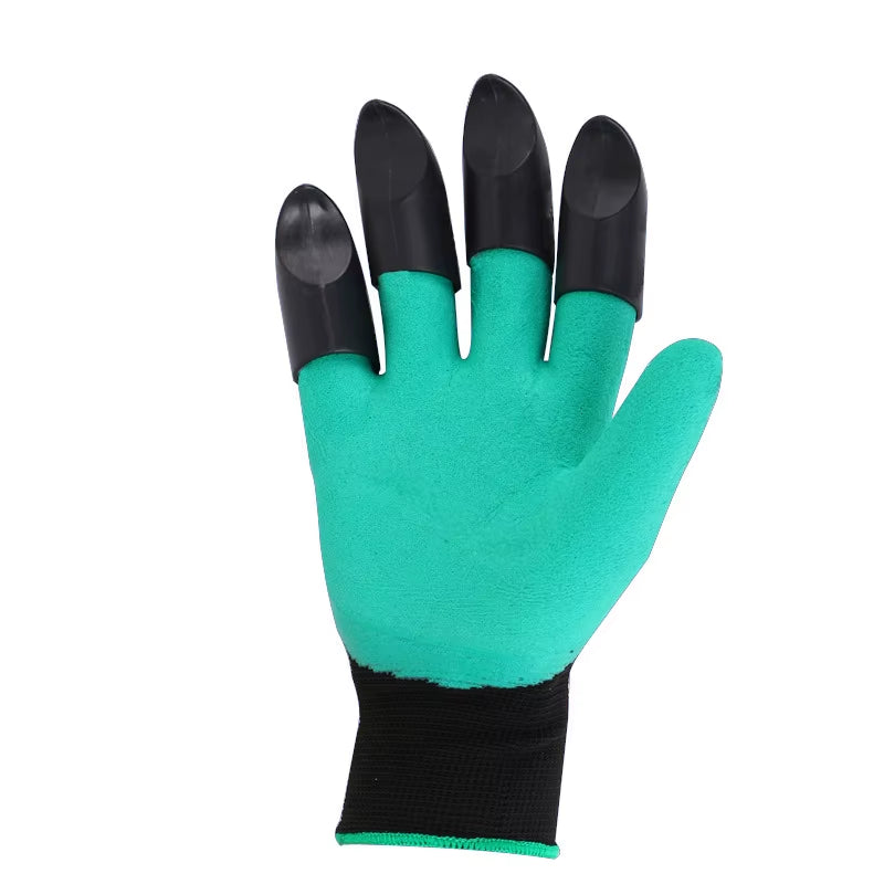 ABS Plastic Garden Rubber Gloves, Gardening Digging Planting, Durable, Waterproof Work Glove, 4 or 8 Hand Claw